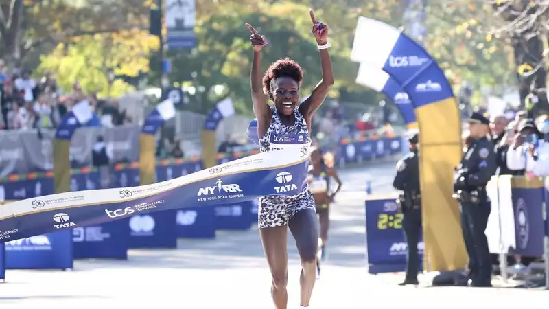 New York City Marathon Winner — The running shoes they wore are here