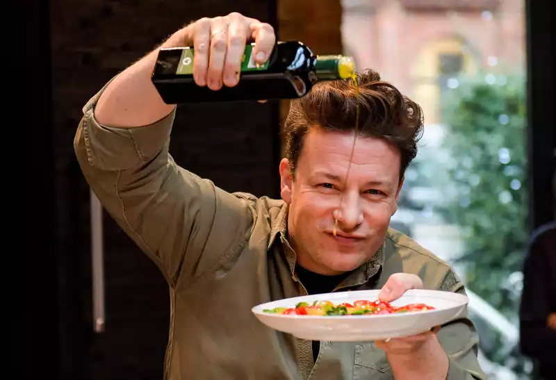 Jamie Oliver's kitchen on casters embraces the "cabin core" trend.