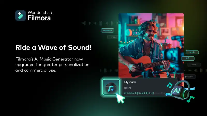 Wondershare Filmora offers a new AI music generator for video editors of all levels.