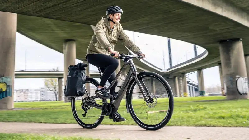 I rode an e-bike through the streets of Dusseldorf.