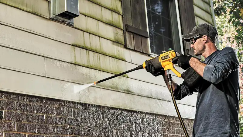 The Dewalt battery-powered pressure washer is my go-to cleaning tool.